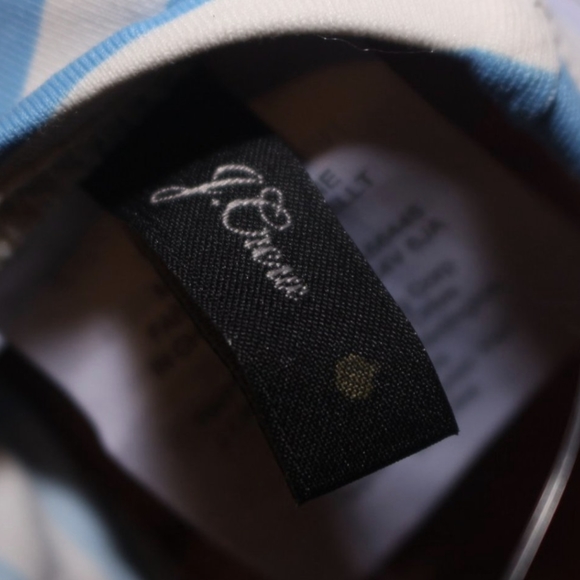 NWT J Crew blue n white stripe frilly bikini top - Picture 7 of 9